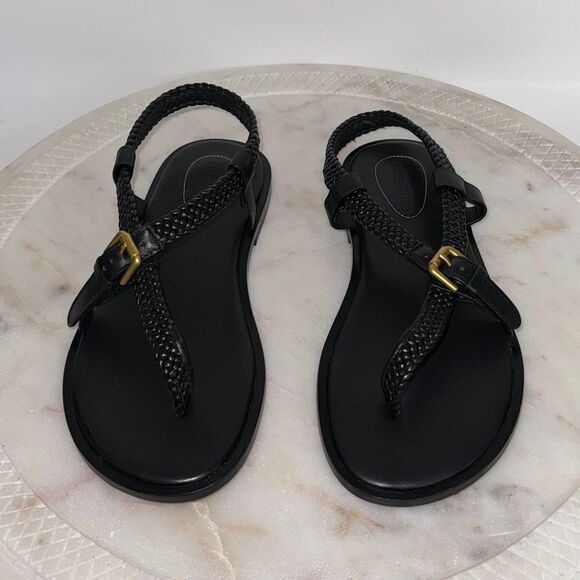 See by Chloe Nola Sandals Calf Leather Braided Black Shoes Women's 8 38 $325 - Picture 1 of 7